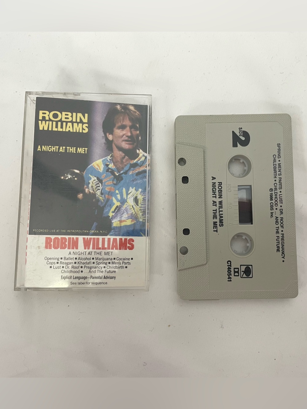 Robin Williams 'A Night at the Met' Cassette Tape 1986